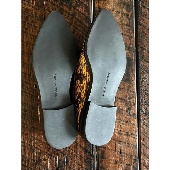Rebecca Minkov women’s Pacey snake embossed turmeric loafers size 8 1/2 - Picture 10 of 16